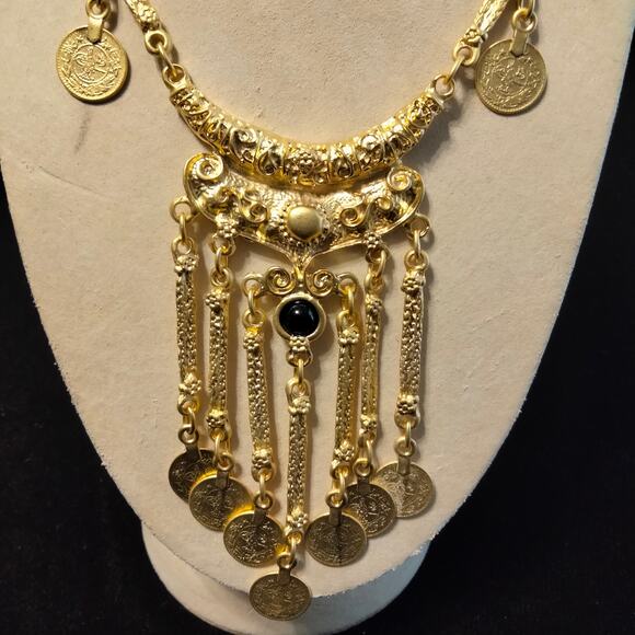 Iris Apfel & Bajalia Gold Coin Embellished Statement Necklace - Picture 2 of 16